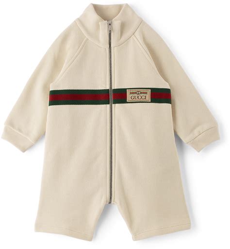 gucci baby gift set grey romper with white collar|GUCCI .